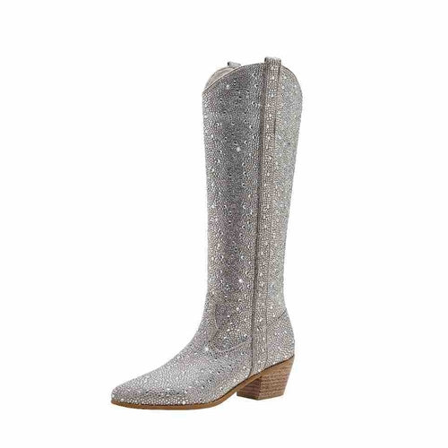Botas Glam Crystal Luxury Plata