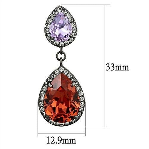 Pendientes Gota de Cristal Naranja Premium