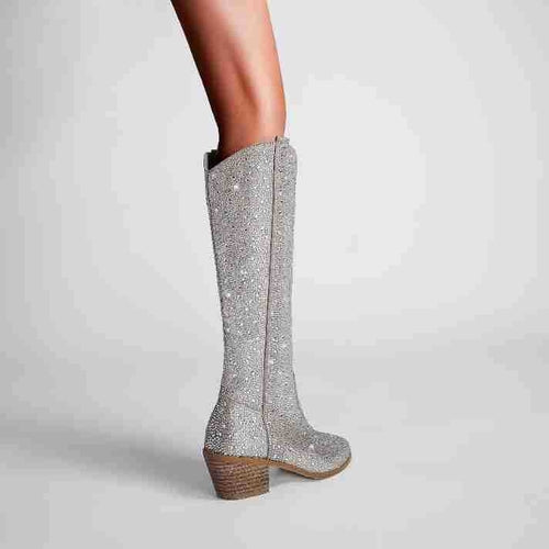Botas Glam Crystal Luxury Plata
