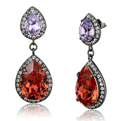 Pendientes Gota de Cristal Naranja Premium